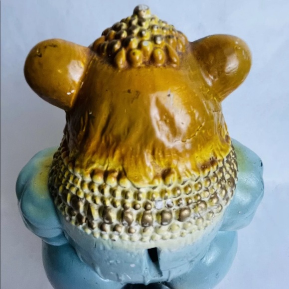 Vintage JUMBO Chalkware Elegant Bear & Penguin Piggy Bank Large 12.5” Tall - Picture 11 of 11